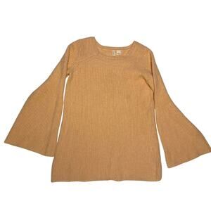 MOTH 100% cashmere sweater tunic bell sleeve pink sz S